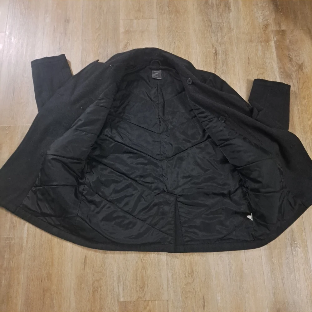 Gap Grayish Black Wool Blend Double-Breasted Peacoat Men's Size XL